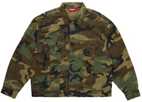 Supreme Jacquard Logos Denim Trucker Jacket Woodland Camo Supreme Jacquard Logos Denim Trucker Jacket Woodland Camo