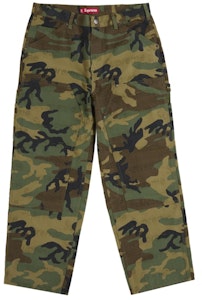 Supreme 提花标志双膝牛仔工装裤 森林迷彩 Buy Supreme 提花标志双膝牛仔工装裤 森林迷彩