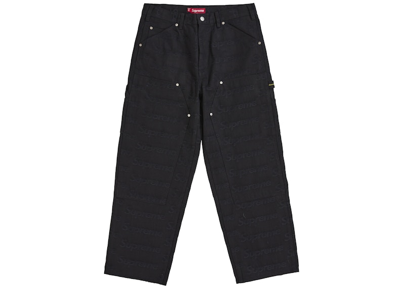 Supreme Jacquard Logos Double Knee Denim Painter Jean Black