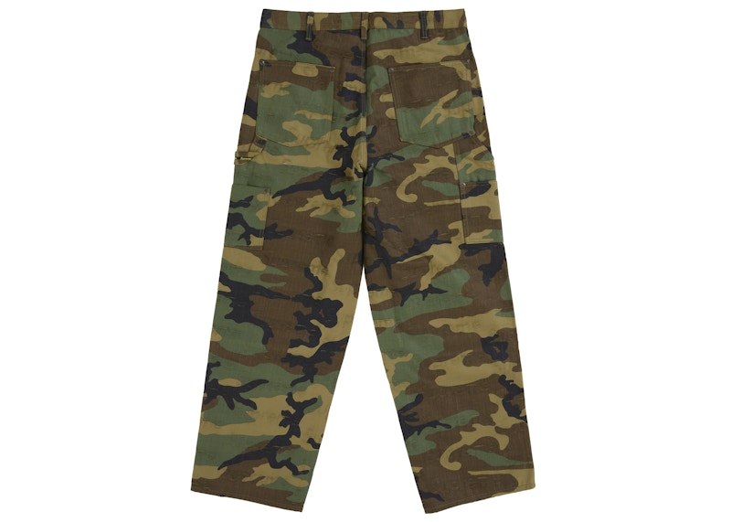 Order Supreme Jacquard Logos Double Knee Denim Painter Jean Camo Woodland.
