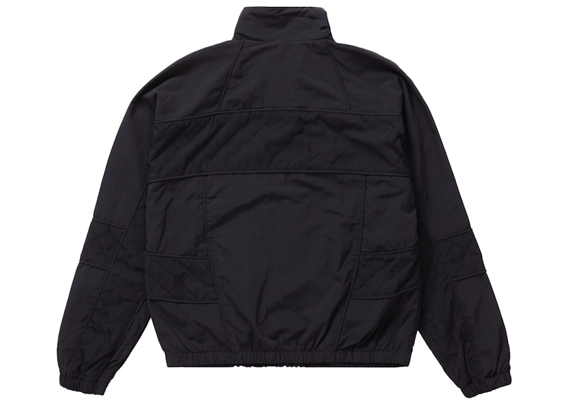 Order Supreme Jaket Hitam Panel Trek Jacquard