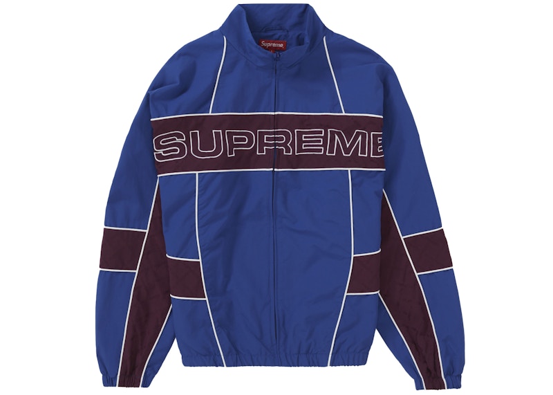 Buy Supreme Jaket Track Jacquard Panel Royal