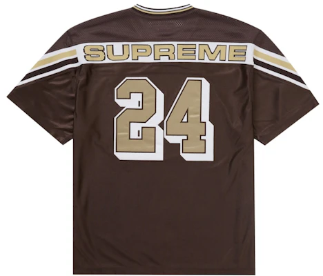 Supreme Camiseta de Fútbol Marrón con Ribete Jacquard Buy Supreme Camiseta de Fútbol Marrón con Ribete Jacquard