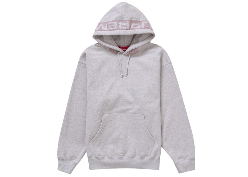 Supreme Jacquard Stripe Hooded Sweatshirt Ash Grey