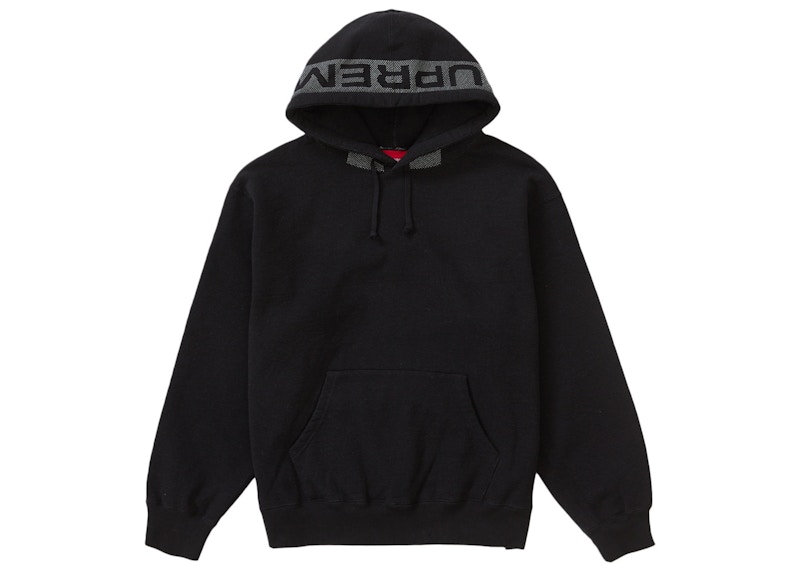 Supreme Jacquard Stripe Hooded Sweatshirt Black