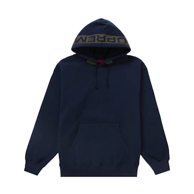 Supreme Jacquard Stripe Hooded Sweatshirt Navy