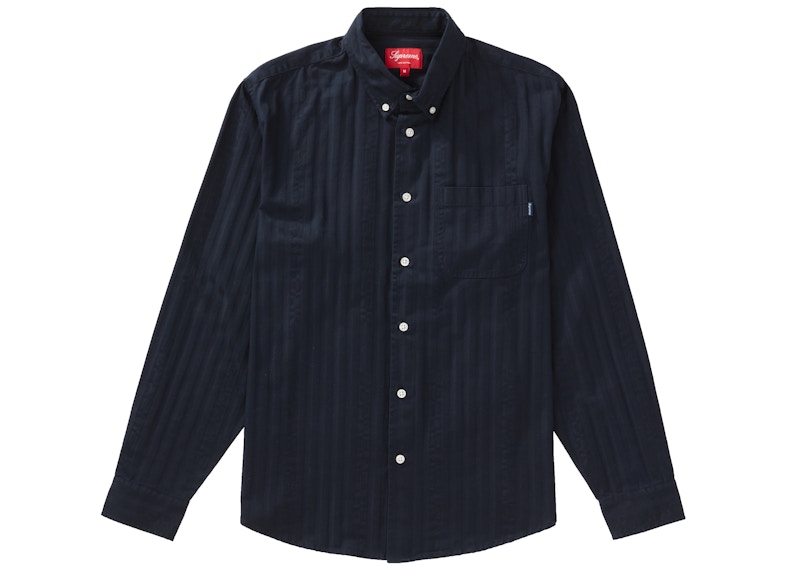 Supreme Jacquard Stripe Twill Shirt Navy