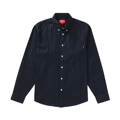 Supreme Jacquard Stripe Twill Shirt Navy