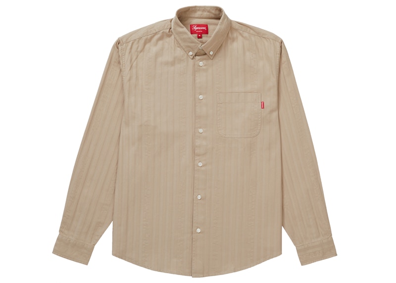 Buy Supreme Jacquard Stripe Twill Shirt Tan
