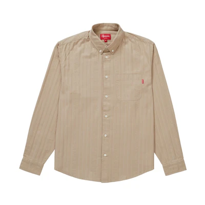 Supreme Jacquard Stripe Twill Shirt Tan
