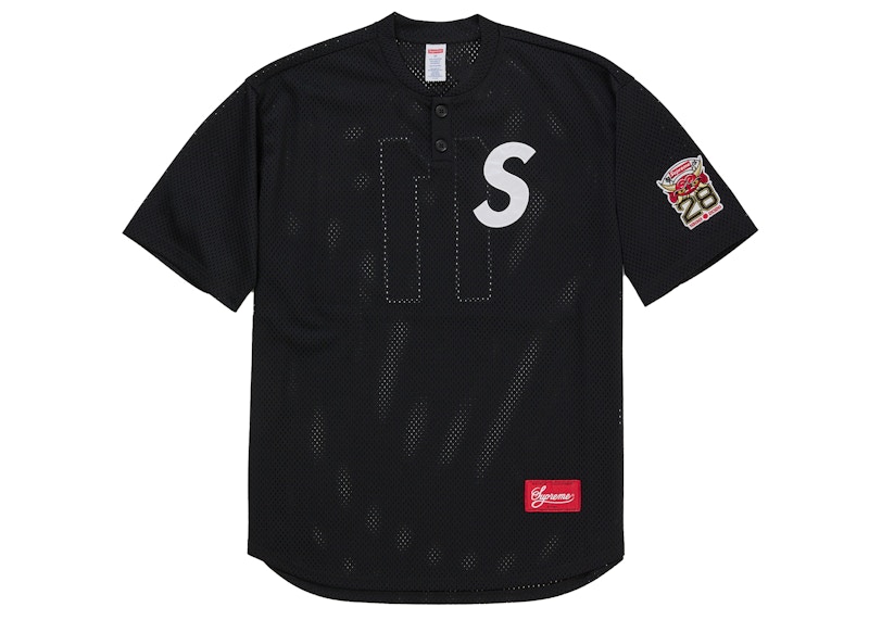 Supreme Japan Shop S Logo Baseball Henley Black