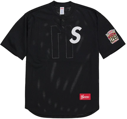 Supreme Japan Shop S Logo Baseball Henley Black Buy Supreme Japan Shop S Logo Baseball Henley Black