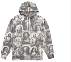 Supreme Jesus and Mary Hooded Sweatshirt Grey Supreme Jesus and Mary Hooded Sweatshirt Grey
