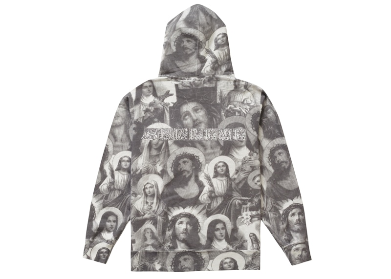 Supreme Jesus and Mary Hooded Sweatshirt Grey 圖 2