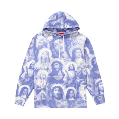 Supreme Jesus and Mary Hooded Sweatshirt Purple