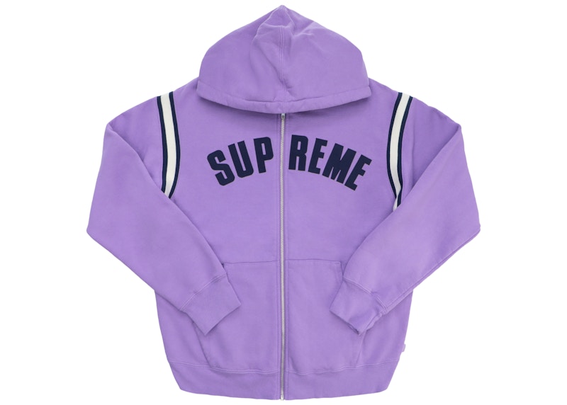 Supreme Jet Sleeve Zip Up Hooded Sweatshirt Violet