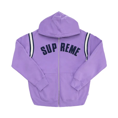 Supreme Jet Sleeve Zip Up Hooded Sweatshirt Violet