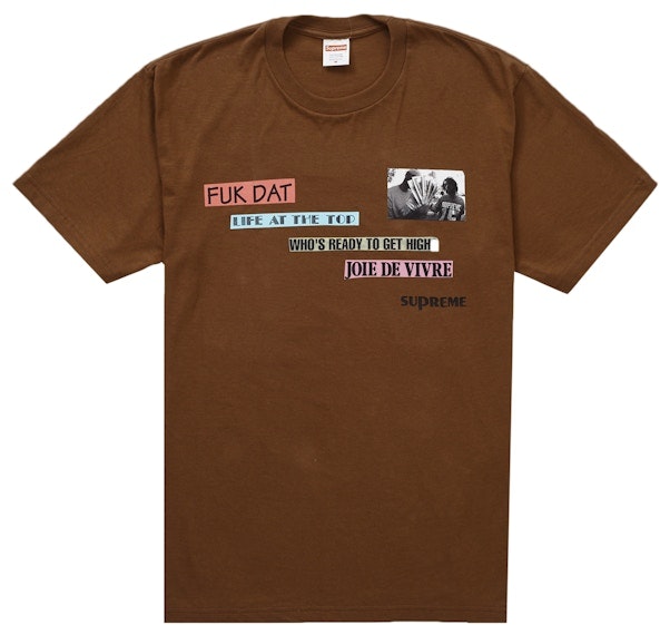 supreme-joie-de-vivre-tee-brown