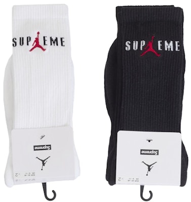 Supreme Jordan Crew Socks (2 Pack) Black/White Buy Supreme Jordan Crew Socks (2 Pack) Black/White