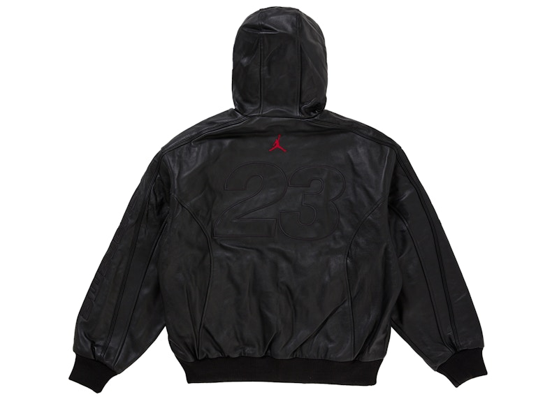 Lookbook Jaket Kulit Bertudung Supreme Jordan (SS26) Hitam