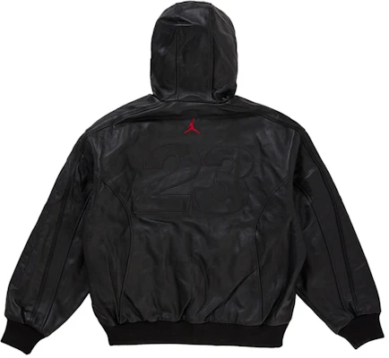 Jaket Kulit Bertudung Supreme Jordan (SS26) Hitam Lookbook Jaket Kulit Bertudung Supreme Jordan (SS26) Hitam