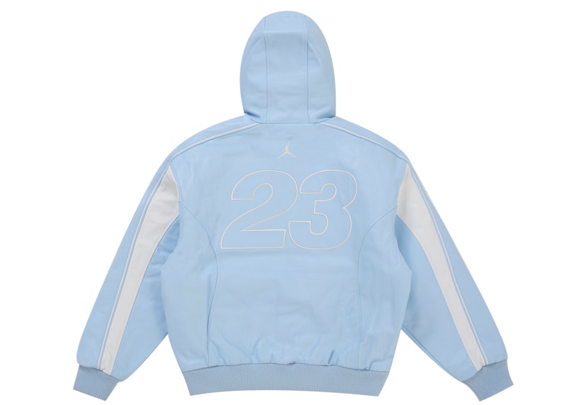 Lookbook Jaket Kulit Berkerudung Supreme Jordan (SS26) Biru