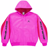 Supreme Jordan Hooded Leather Jacket (SS26) Pink Supreme Jordan Hooded Leather Jacket (SS26) Pink