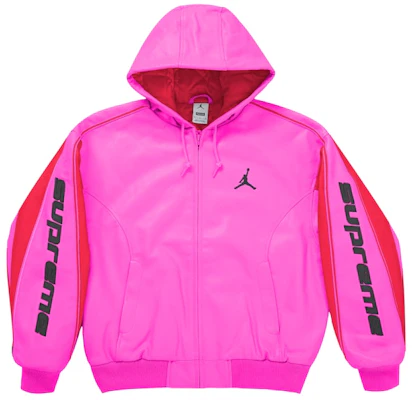 Supreme Jordan Jaket Kulit Bertudung (SS26) Merah Jambu Buy Supreme Jordan Jaket Kulit Bertudung (SS26) Merah Jambu
