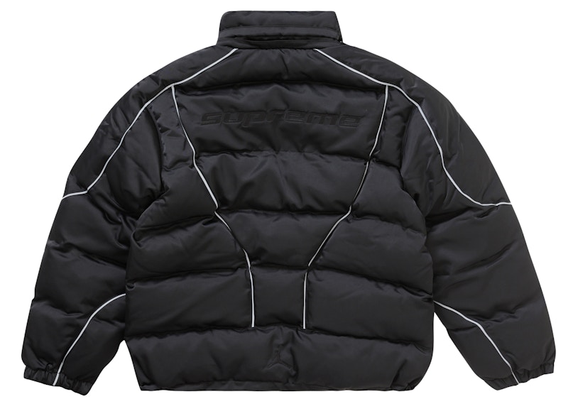 Shop シュプリーム ジョーダン パファージャケット ブラック