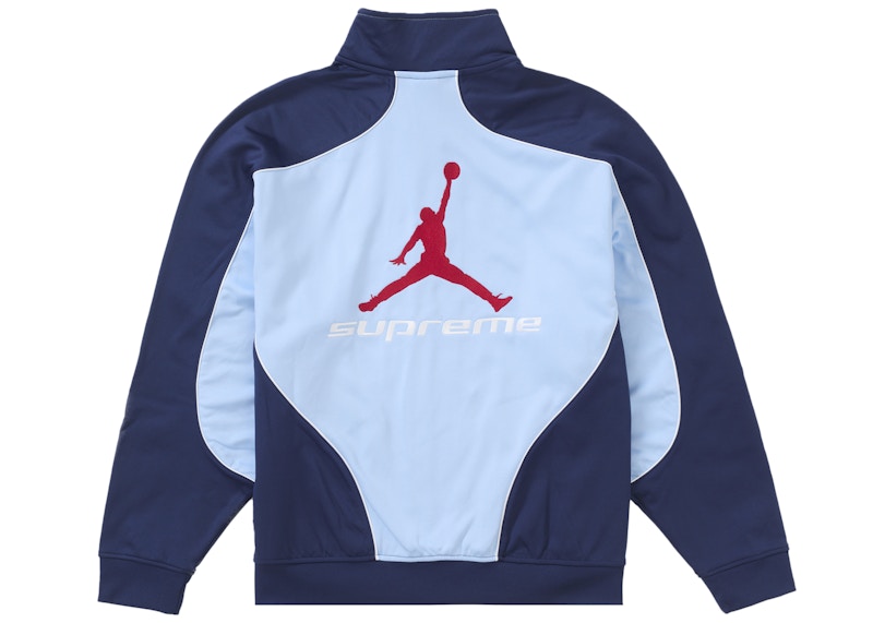 Order Chaqueta Supreme Jordan Tricot Track Azul Claro.