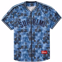 Supreme Kanji Camo Zip Up Baseball Jersey Blue (FW21) Supreme Kanji Camo Zip Up Baseball Jersey Blue (FW21)
