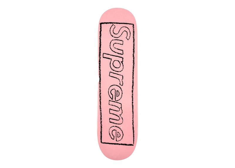 Supreme KAWS Chalk Logo Skateboard Deck Pink