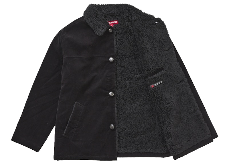 Order Supreme Kindermann 未剪割灯芯绒大衣 黑色