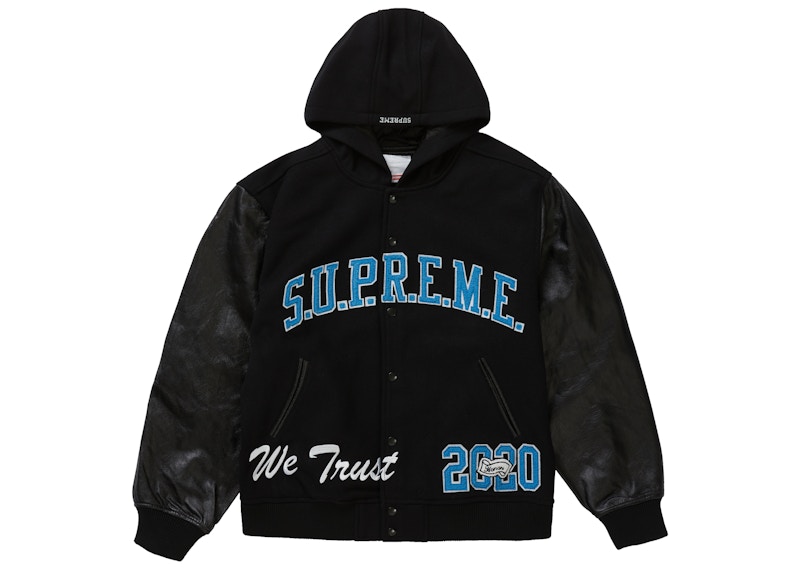 Buy Chaqueta Varsity Negra con Capucha Supreme King