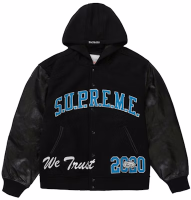 Chaqueta Varsity Negra con Capucha Supreme King Buy Chaqueta Varsity Negra con Capucha Supreme King