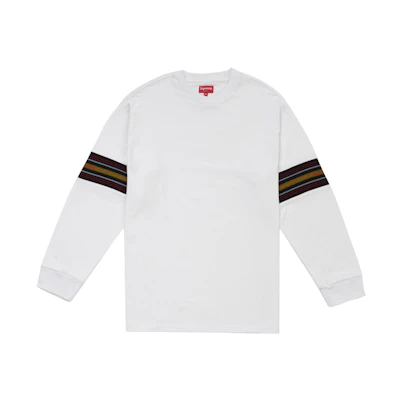 Supreme Knit Panel Stripe LS Top White
