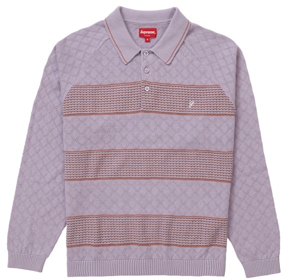 supreme-knit-stripe-l-s-polo-dusty-light-purple