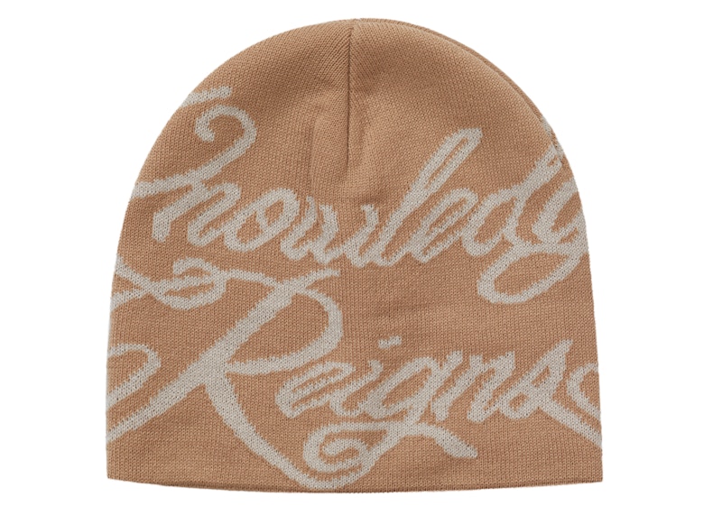 Buy Supreme Beanie Tan "Knowledge Reigns" Topi Hangat