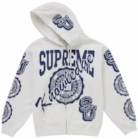 Supreme Knowledge Reigns Zip Up Hooded Sweatshirt White Supreme Knowledge Reigns Zip Up Hooded Sweatshirt White