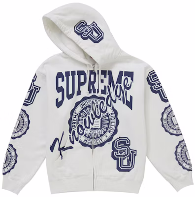 Supreme 知识为王连帽开衫卫衣 白色 Buy Supreme 知识为王连帽开衫卫衣 白色