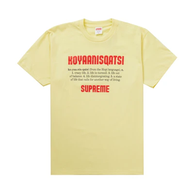 Supreme Koyaanisqatsi Tee Pale Yellow