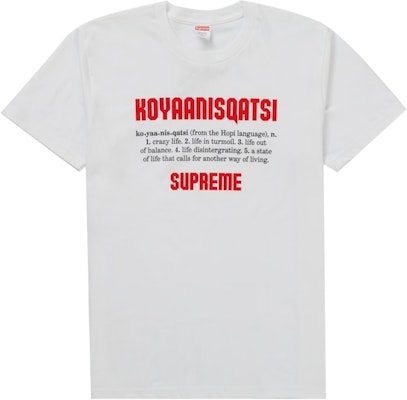 Supreme Koyaanisqatsi 白色T恤 Buy Supreme Koyaanisqatsi 白色T恤