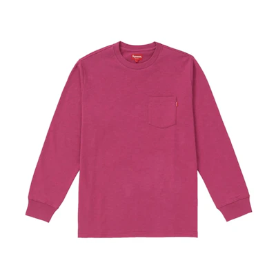 Supreme L/S Pocket Tee (FW18) Dark Magenta