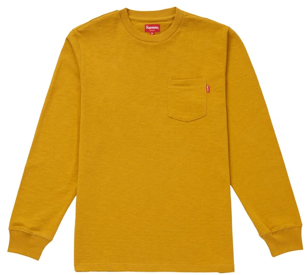 supreme-l-s-pocket-tee-fw-18-mustard