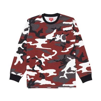 Supreme L/S Pocket Tee (FW18) Red Camo