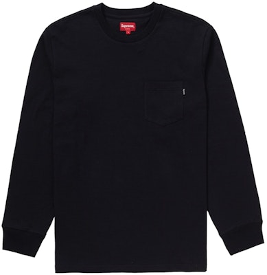 Supreme Camiseta Negra de Manga Larga con Bolsillo Buy Supreme Camiseta Negra de Manga Larga con Bolsillo