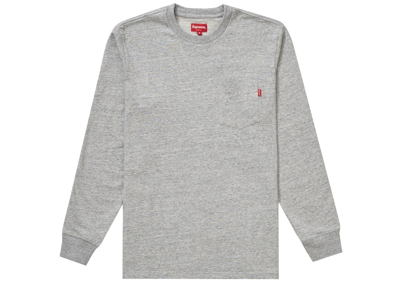 Supreme L/S Pocket Tee Heather Grey