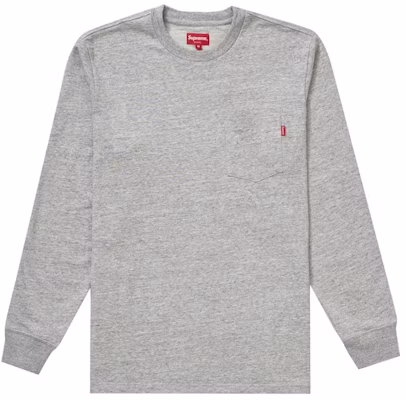 Supreme L/S Pocket Tee Heather Grey Buy Supreme L/S Pocket Tee Heather Grey