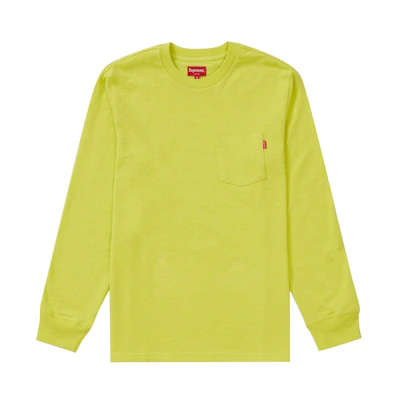 Supreme L/S Pocket Tee Heather Lime