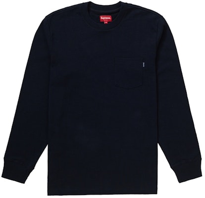 Supreme L/S Pocket Tee Navy Buy Supreme L/S Pocket Tee Navy